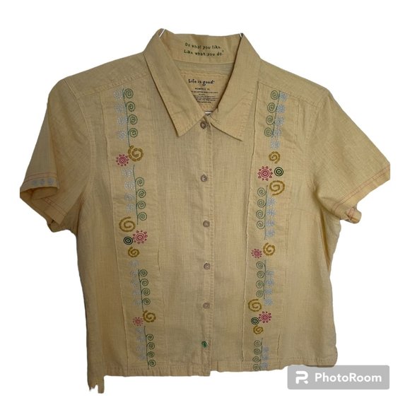 Life is Good, Ladies' Button Up Shirt, Short Sleeve, XL - Picture 7 of 7